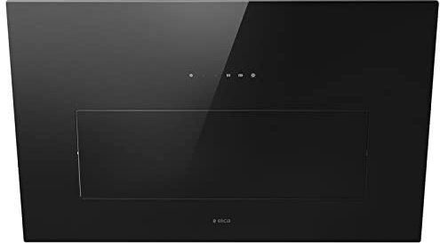 Elica BLOOM-STD-BLK Chimney Cooker Hood - Black Glass - For Ducted/Recirculating Ventilation