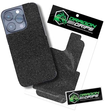 Dragon Grips Cell Phone Grip Tape Stickers Compatible with iPhone 12 Pro Max, Textured Rubber Grip Tape, Non-Slip Grip Stickers for iPhone, Waterproof iPhone Grip Tape with Magsafe Charging Enabled
