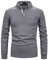 APAELEA Poloshirt Herren Langarm Baumwolle Golf T-Shirt Casual Tops,Grau,XL
