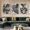 GHJKL Abstraktes Bilder Set, Modern Bilder Leinwand Wohnzimmer Schlafzimmer Schwarz Gold Posters Wandbilder Art Decor - Ohne Rahmen (50X70cmX3pcs)