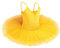 IBAKOM Girls Swan Lake Ballet Dance Tutu Dress V Neck Camisole Leotard Dancewear Ballerina Dancing Costume Gymnastic Spaghetti Strap Sleeveless Dance Outfit Yellow 3-4 Years