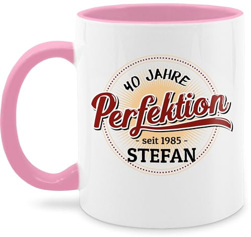Tasse Tassen 325ml - 40 Jahre Perfektion seit 1985 mit Name I 40. Geburtstag I Vierzigster - 325 ml - Rosa - personalisierte zum 40.mit 40.geburtstag 1983 glühweintassen geschenke frau years