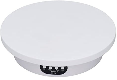 Rotating Display Stand, 7.9 Inch/ 20cm Diameter 360 Degree Electric Motorized Rotating Turntable with Adjustable Speed, Turntable Stand for Photography Products Shows Jewelry Watch 3D Models Cake