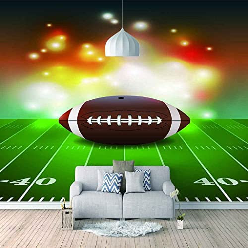 SXGCH 3D Self-Adhesive Canvas Wallpaper Large Mural Photo Wallpaper Red Football Poster Wallpaper Decorative Mural Wallpaper Home Decoration for Teen Dorm Boy Girl Room Living 300(W) x210(H) cm