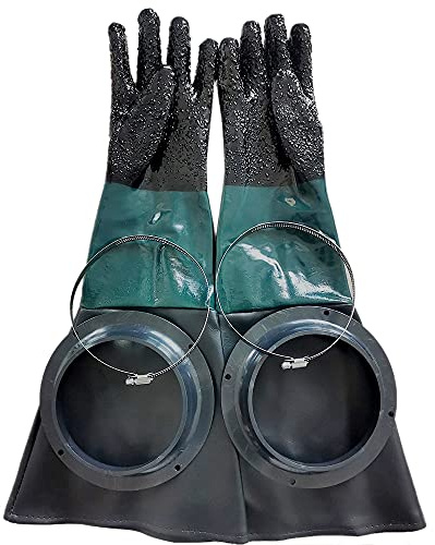Dasertoe Sandstrahl Handschuhe Sandstrahler Teile 60Cm mit O Ringen für Sandstrahl Kabine