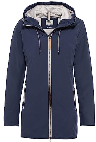 camel active Damen Langer Windbreaker mit weichem Plüschfutter Dunkelblau, womenswear-46