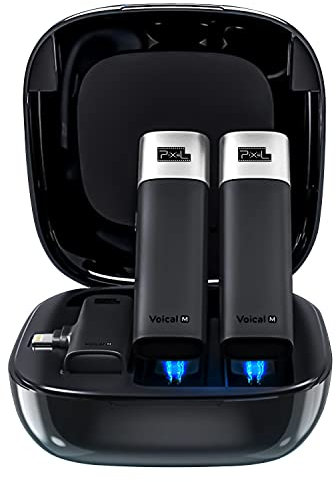 Wireless Lavalier Microphone for iPhone iPad, MFi Certificated Plug-Play Microphones Mini Lapel Mic with 2 Transmitters & 1 Receiver for Video Recording, Vlog, Interview, Tiktok, YouTube