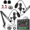 sktome Paquete de equipo de podcast para 2, cambiador de voz V8s con micrófono de podcast BM-800, micrófono condensador de estudio perfecto para podcasting, grabación, canto, transmisión y juegos