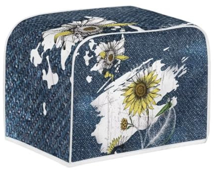 Jeiento Yellow Sunflower Toaster Cover 4 Slice Toaster Dust Cover Oven Dustproof Cover Kitchen Small Appliance Covers for Most Standard Toasters