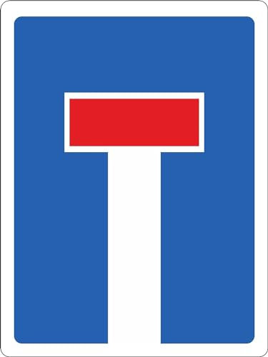 M-ITALY CARTELLO SEGNALETICO - STRADA SENZA USCITA solo segnale - Adesivo Extra Resistente, Pannello in Forex, Pannello In Alluminio (30x42 cm, Plastica)