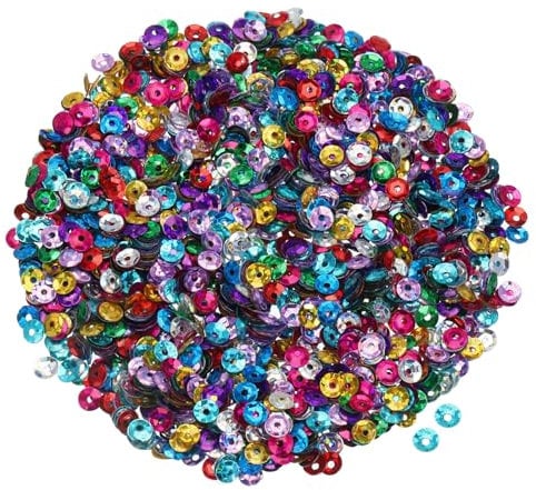 QUARKZMAN Lose Pailletten 4MM Laser Pailletten 3000 Stück Becher-Pailletten Stickerei-Pailletten für Schmuckherstellung Basteln Nähen, Mehrfarbig