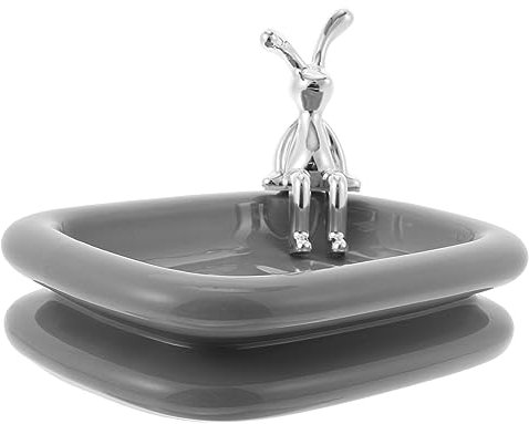 STOBAZA Hasen-seifenhalter Mini-badewannen-seifenhalter Hasen-ringhalter Tierseifensparer Süßigkeiten-servierplatte Duschseifenhalter Selbstentleerende Keramik Leichter Luxus Seifenschale