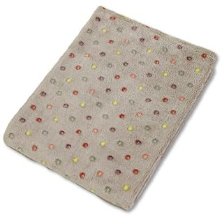 80 x 100 Babydecke-ultraweiche Babydecken aus Plüschstoff-für Jungen und Mädchen, für Kinderbett und Kinderwagen, beige Farbe mit Tupfen