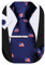 Barry.Wang Herren-Krawatte, Paisleymuster, kariert, gestreift, Blumenmuster, seidig, Einstecktuch, Manschettenknöpfe, Clip-Set, Hochzeit, Party, formell, Business, Dunkelblau, Rot, Weiß, Einheitsgröße