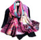 Silk scarf Women Shawl Yellow Scarf Stain Neckerchief Head Wrap Thin Scarf Ladies Beach Shawl Vintage Bridal Chiffon Scarf Muslim Colorful Cloth Christmas Decorations Scarf Belt (Purple painting)