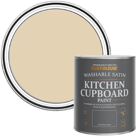 Rust-Oleum Beige Scrubbable Kitchen Cupboard Paint in Satin Finish - Sandhaven 750ml