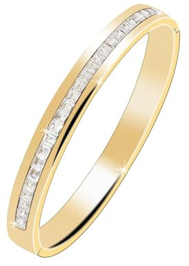 MILAKOO Edelstahl Armreif mit Strasssteinen 8mm Damen Stainless Steel Edelstahl Armschmuck für Party (Gold)