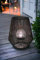 Solar Laterne mit Glaskugel Polyrattan 30cm Solarlampe Solarleuchte Rattan Lampe Gartenleuchte Tischlampe Tischleuchte