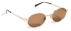 SAINT LAURENT Womens SL 692 Sunglasses, Gold-Gold-Brown, 55