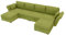 SUPPNEED Ecksofa mit Schlaffunktion, Schlafcouch 140x200cm mit Bettkasten, Modulares Sofa U-Form, Eckcouch für Wohnzimmer, Polsterecke, Sofa L Form mit Lagerung