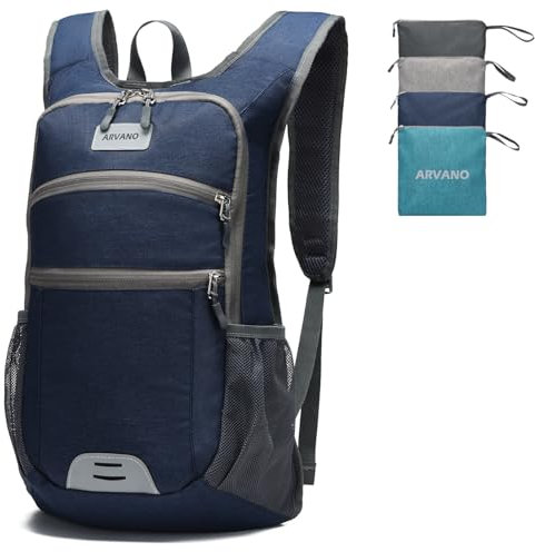 Arvano Wanderrucksack Leichter faltbarer Rucksack 10L Kleiner Rucksack für Männer Frauen, Tagesrucksack Mini Rucksack für Wandern Radfahren Reisen Outdoor Daypack (Blau)
