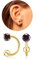Winzige 3mm Birthstone Ohrringe für Frauen Teenager Mädchen kleine Huggie Hälfte Hoop Ohrringe winzige Knorpel hypoallergene Ohrstecker Schraube Ohrringe (Gold, 2-Amethyst)