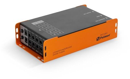 Palmer PWT 12 IEC - Universelles Pedalboard Netzteil mit USB, 12 Ausgänge, schwarz orange
