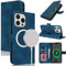 Zouzt Case for iPhone 15 Pro (6.1), [Compatible with MagSafe] Magnetic PU Leather Wallet Case with Card Holders and Kickstand, Wireless Charging Flip Folio Phone Cover - Vintage Blue
