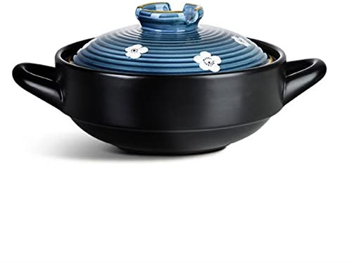 RAABYU Olla de cerámica para cocinar, cazuela, Olla de Barro para cocinar con Tapa, Utensilios para Hornear de cerámica de Primera Calidad con Tapa, Olla de cerámica Antiadherente, Olla para Ste