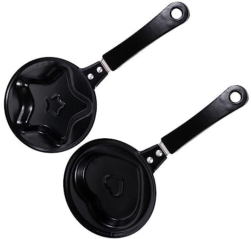 Garneck 2pièces Mini Poêle Omelette Antiadésive Formes Étoile Et Coeur Poêle à Crêpes Et Déjeuner Pour Garçon Fille Ustensile De Cuisine Sécurisé Pour Omelette Et Pancakes