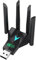 Louttary Adaptateur USB WiFi 1300 Mbps Double Bande 2,4 G/5 GHz Dongle Wi-FI USB3.0 Haute Vitesse 802.11AC Récepteur sans à 4 Antennes