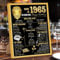 Benjia 1965 Poster Framed UK, Happy 60th Birthday Sign Card Party Decor Supplies Home Decoration Birthday Gift 60 Years Old Wedding Newspaper For Men Women (8x10 inch, Black Gold)