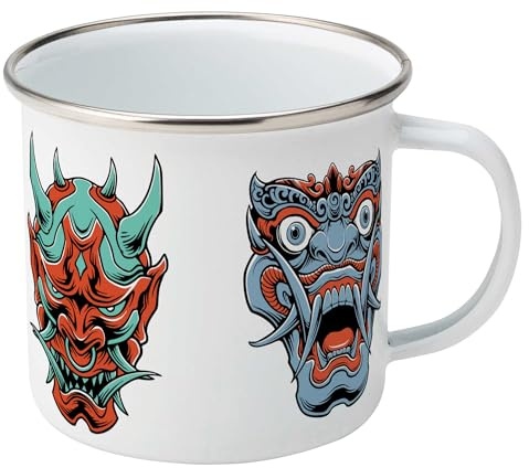 Robert Frederick Demon Faces Enamel Mug