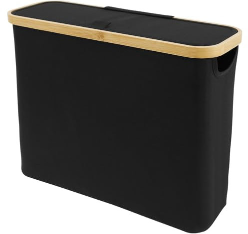 NIHUIFDPY Toilet Roll Storage, Bathroom Storage Box Holder Stand with Side Window and Lid, Multifunctional Toilet Paper Basket Cabinet, Free Standing Box Unit Organizer for Bathroom RV