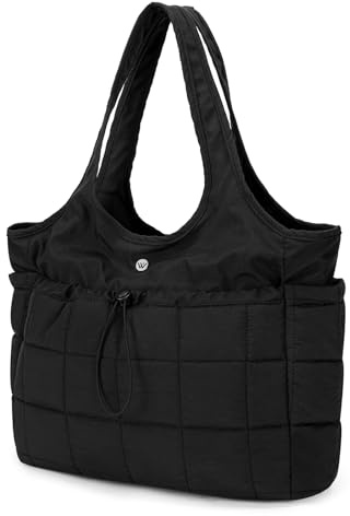 WESTBRONCO Puffer Tote Bag für Frauen Gesteppte Hobo Schultertaschen Leichte Puffy Handtaschen Arbeitstasche mit Laptopfach