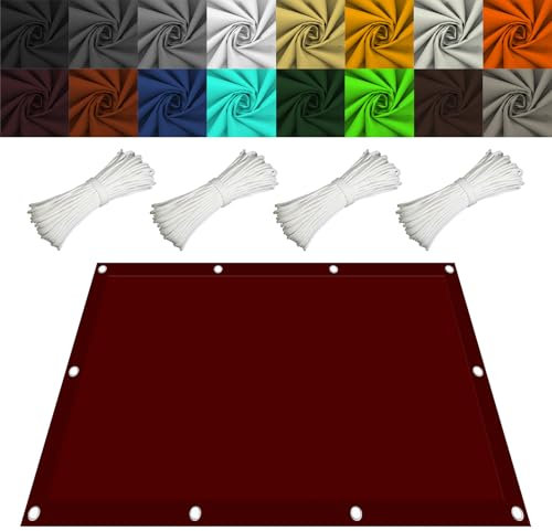 Voile d'ombrage Bord Droit 2.8 x 4 m Imperméable UV Protection Polyester Toile Ombrage Exterieur Voile de Parasol avec Œillets pour Jardin Terrasse Camping, Vin Rouge