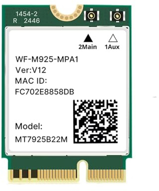 New MT7925 WiFi 7 Network Card 5400Mbps for Bluetooth 5.3 Tri Band 2.4G 5Ghz 6GHz M.2 NGFF Wireless Adapter for Win 10 Win 11