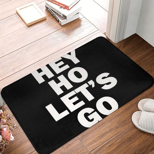 OOAHJEID Fußmatte Badteppich Teppich The Ramones Hey Ho Let's Go Anti-Rutsch-Bodenmatte Strapazierfähiger Teppich