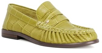 Dune London Ladies GRISELLA Leather Slip On Ruched Toe Loafers Size UK 8 Green