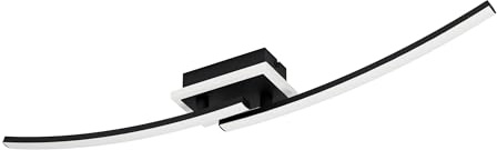 Eglo LED Ceiling lamp Lungolago, Living Room and Bedroom Lighting | lamp made of metal and plastic in black, warm white, 75 cm