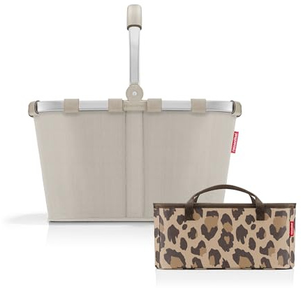 reisenthel Carrybag Herringbone Sand + Organizer Leo Macchiato - Funktionaler Taschen-Organizer: Für noch mehr Ordnung in Ihrer reisenthel Einkaufskorb