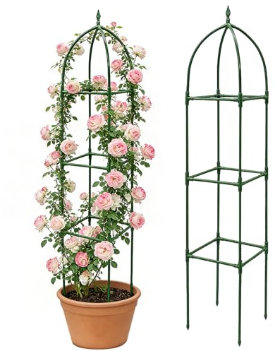 Rankhilfe für Kletterpflanzen | Vertikale Halterung höhenverstellbar mit Rankgitter für Kletterpflanzen | für Terrasse, Outdoor, Haus, Hochzeit, Privatsphäre, Gemüse,