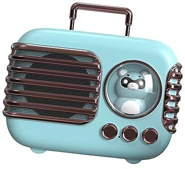 NOENNULL Mini Altavoz Retro con Bluetooth, Pequeño Altavoz Vintage Creativo para Uso en Movimiento, Material ABS (Verde)
