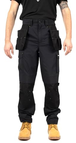 Cat erpillar Nexus Holster Stretch Pocket Baumwolle Herren Schwarz Outdoorhose, Schwarz , 42
