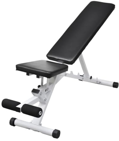 GeenYuu Trainingsbank aus Stahl mit 5-fach verstellbarer Rückenlehne 133x41x47,5 cm für Heimtrainer und Fitnessgerät, Hantelbank geeignet für Kraftstation, Muskelaufbau, Workout
