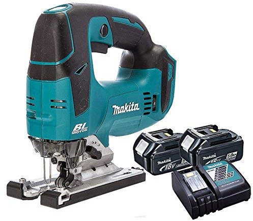 Makita DJV182Z 18V LXT Li-on Brushless Jigsaw with 2 x 5.0Ah BL1850 Batteries & DC18RC Charger