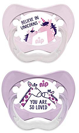 NIP Schnuller Family kiefergerecht: Mindert Druck auf Zähne & Kiefer, Made in Germany, BPA-Frei, Größe 3, 16-32 Monate, Latex, Girl