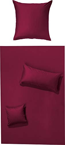 Erwin Müller Bettwäsche Amberg Interlock-Jersey Bordeaux Größe 135x200 cm (80x80 cm)