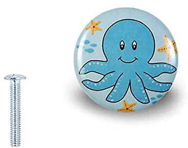 Decoranddecor 55mm Rounded Knob Kids Children Child Bedroom Pulls Drawer Ceramic Porcelain Wardrobe Door Pull Handle Kitchen Cupboard Cabinet Drawer (55mm with One Hole, B-160)