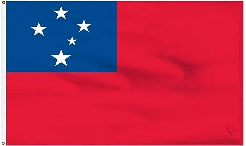 SHATCHI 5ft x 3ft National Flags Events Pub BBQ Decorations for Rugby Cricket Football Sports 2023 World Cup Banner Fan Support Table Cover, Polyester, Samoa